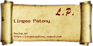 Linges Patony névjegykártya